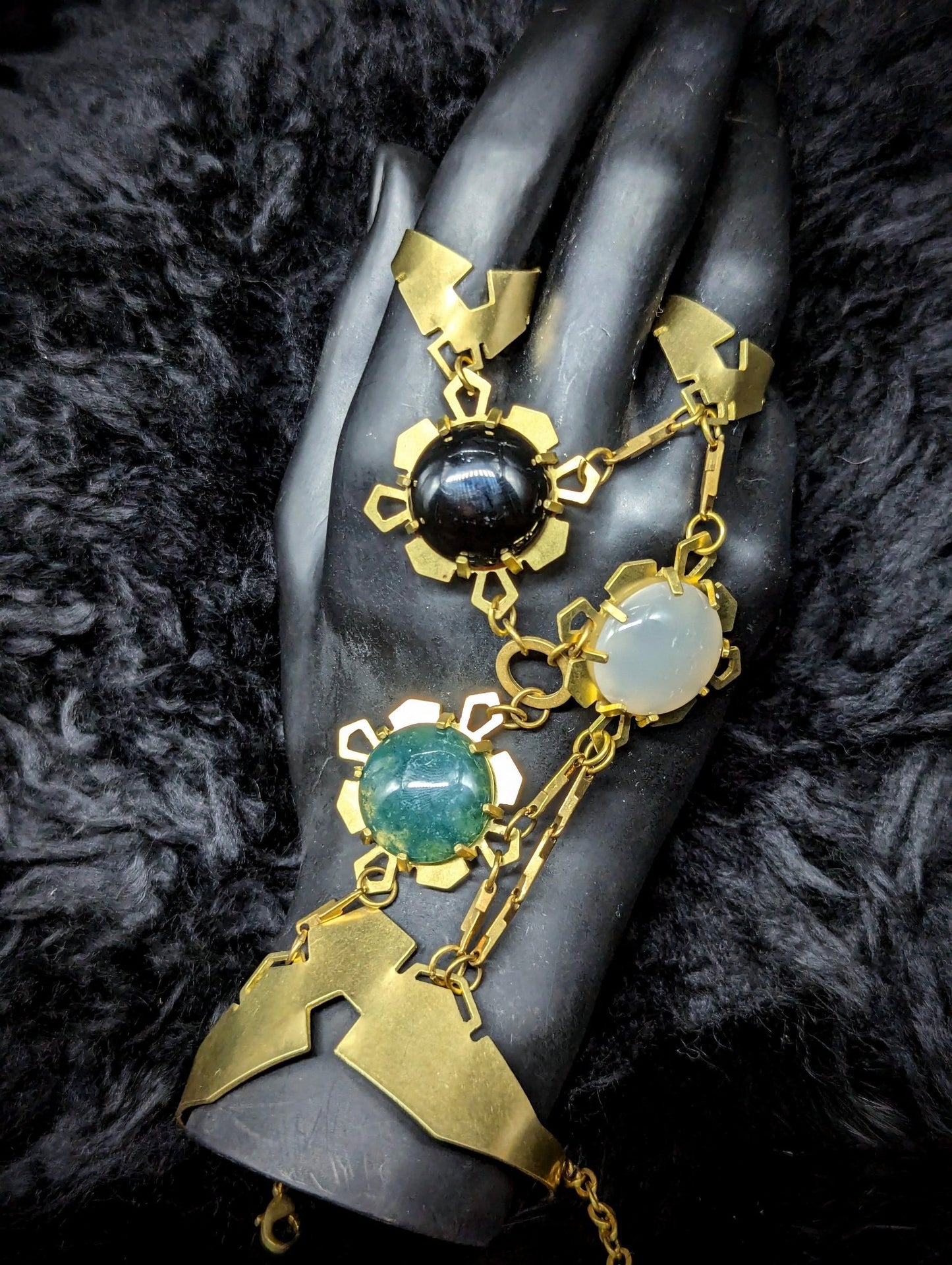 DARKSTAR MACHINATIONS - 3 GEM Hand Piece / Brass - Hand Pieces