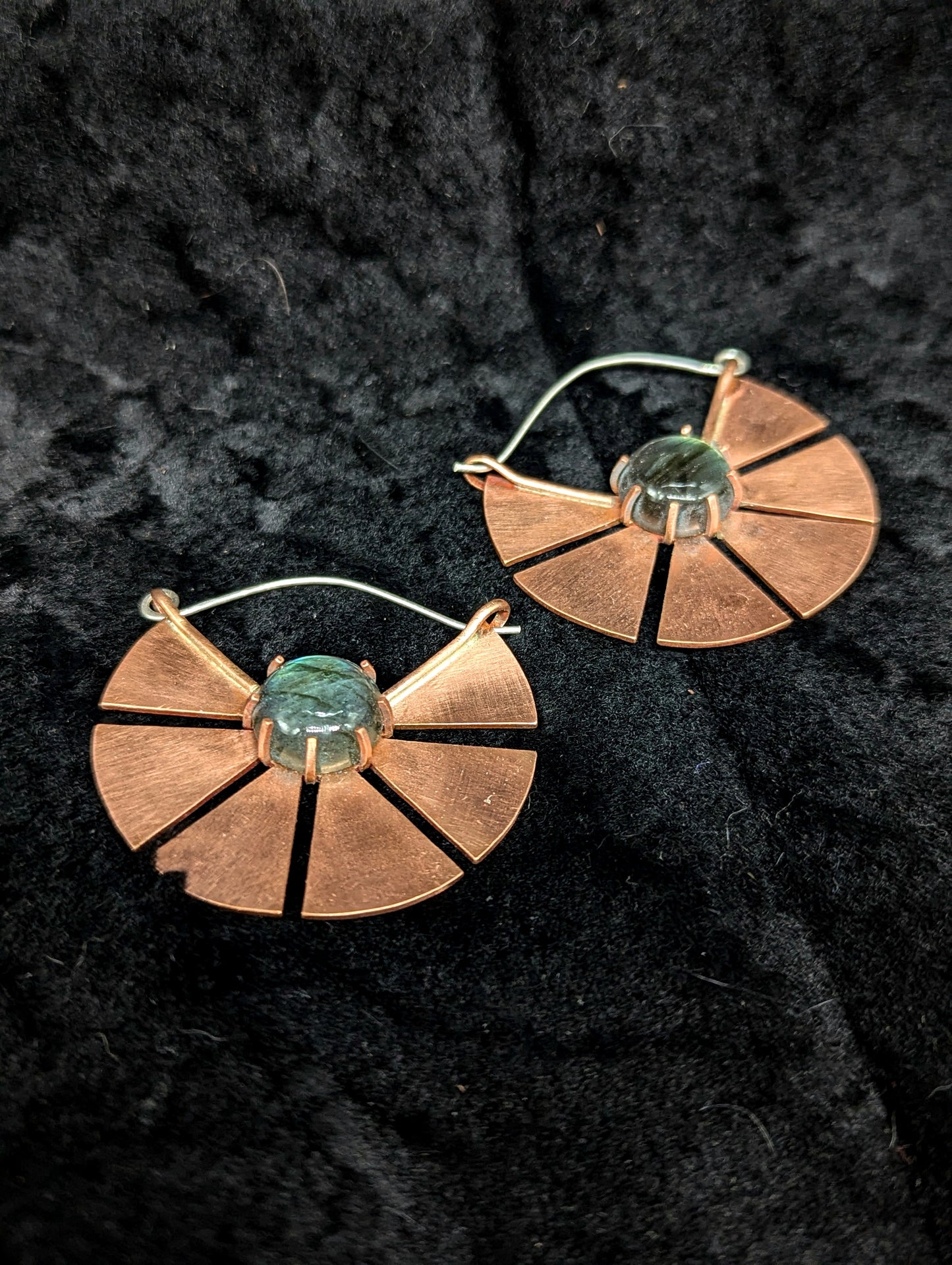 REY Labradorite Earrings / Copper