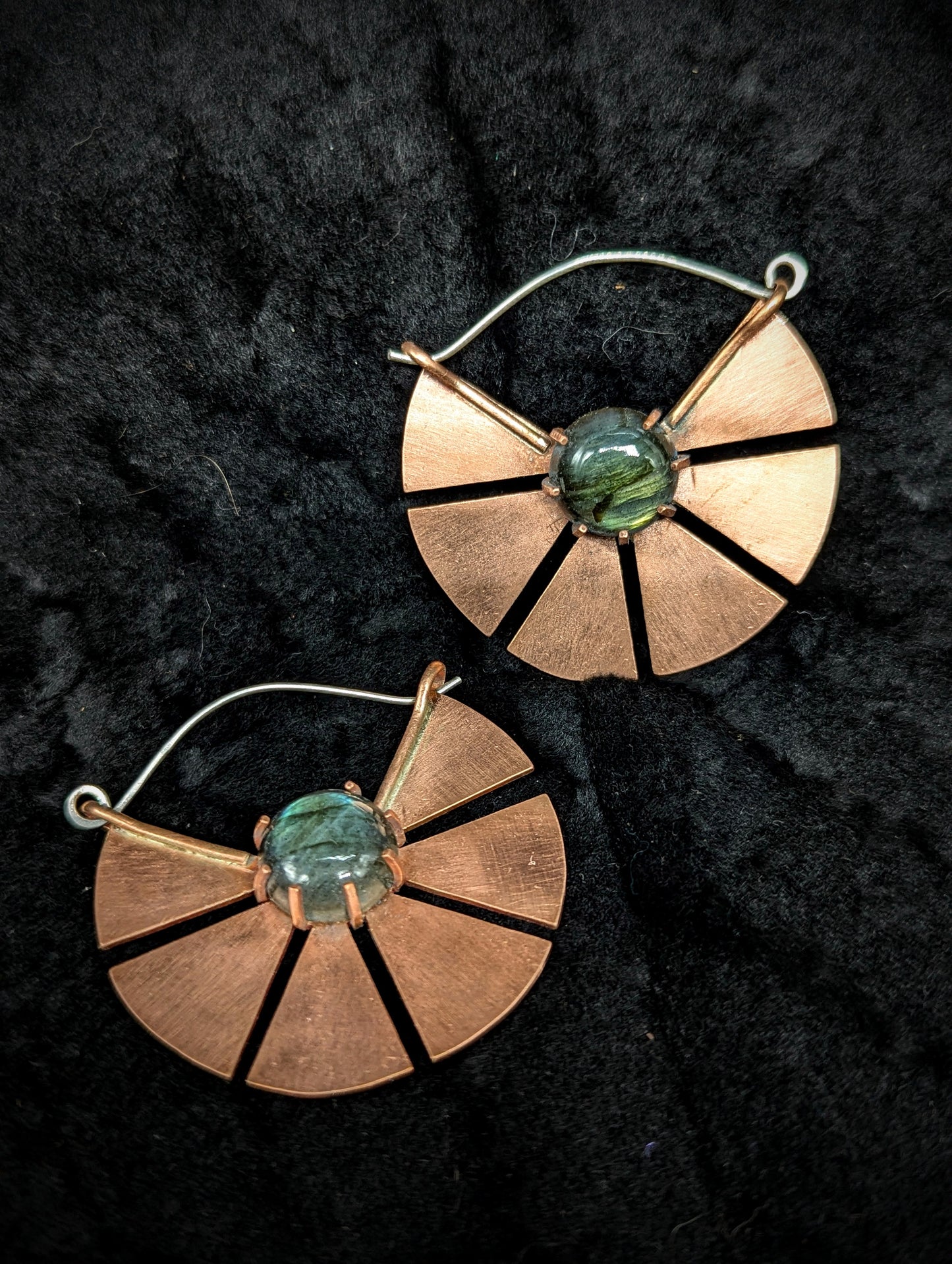 REY Labradorite Earrings / Copper