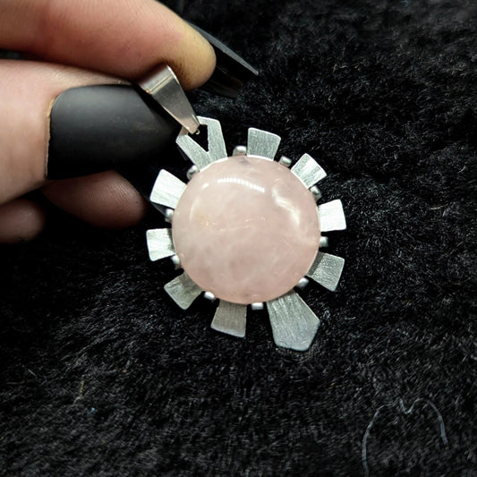 HYPERDRIVE Pendant / Rose Quartz / Aluminum