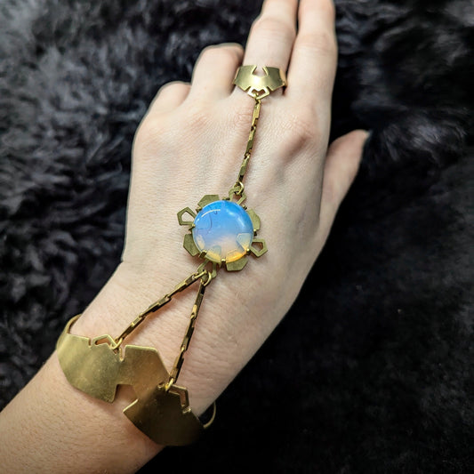 Single GEM Hand Piece / Brass / Opalite