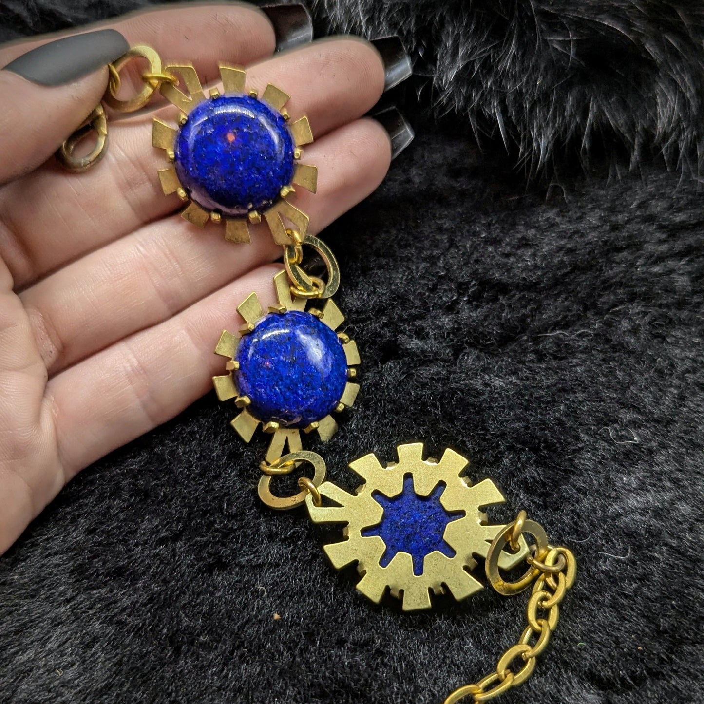 ELIZABETH Jewelry Set / Brass / Lapis Lazuli