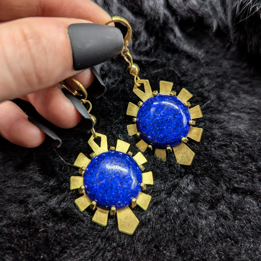 HYPERDRIVE Earrings / Brass / Lapis Lazuli