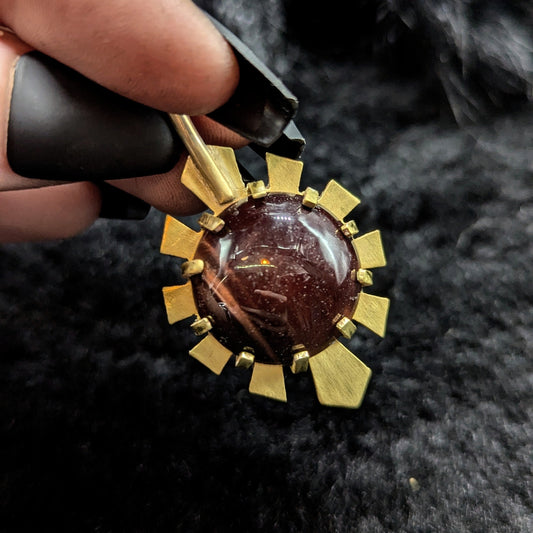 HYPERDRIVE Pendant / Red Tiger's Eye / Brass