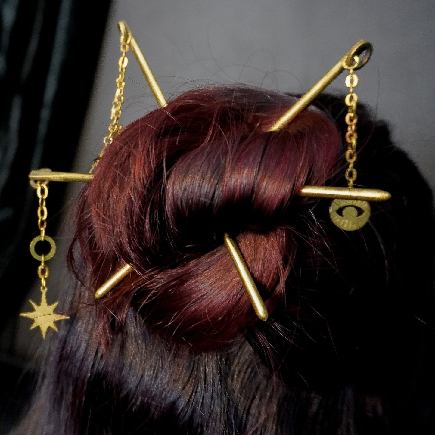 DARKSTAR MACHINATIONS - DOUMU Dangle Hair Stick - hairstick