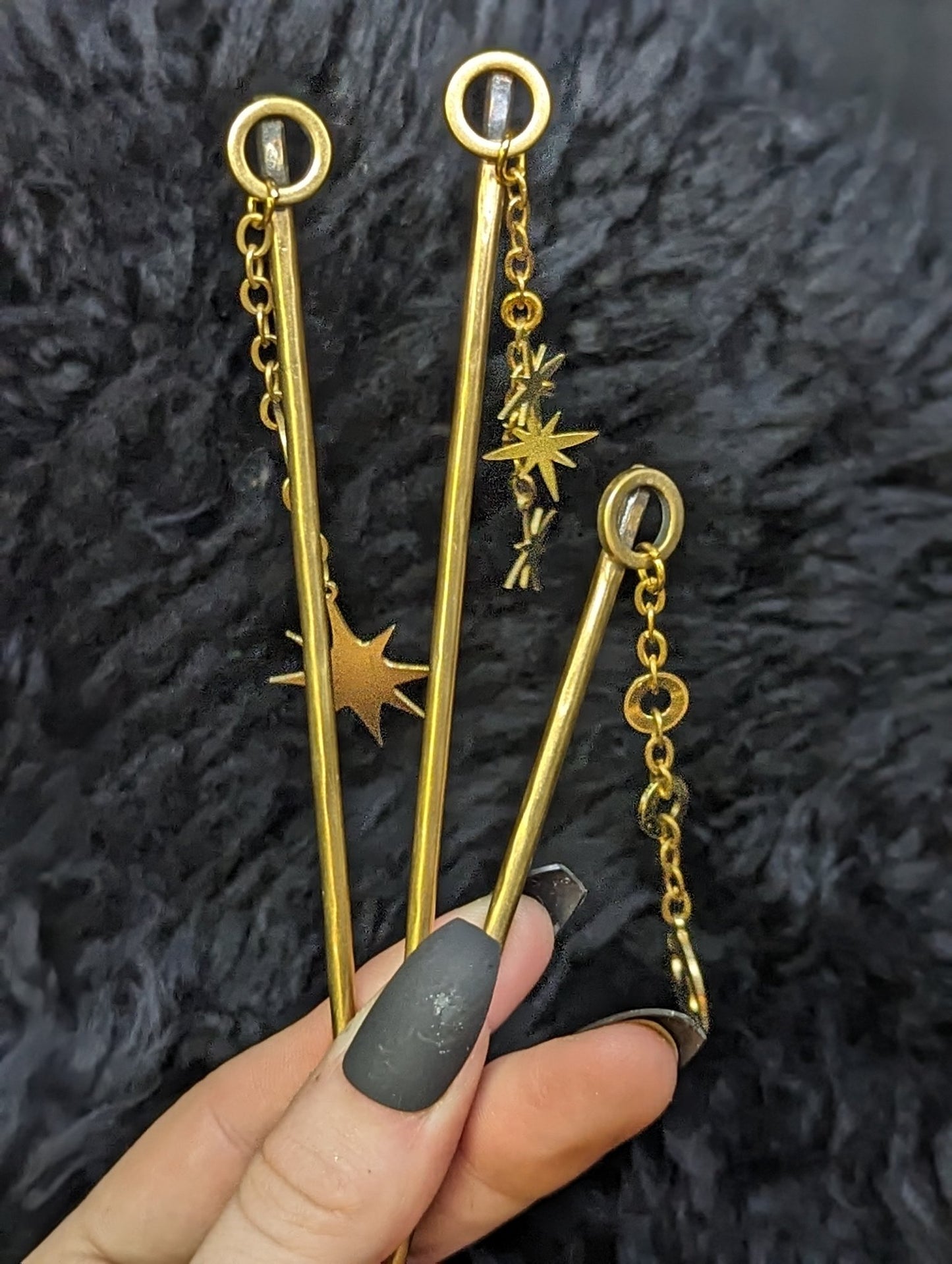 DARKSTAR MACHINATIONS - DOUMU Dangle Hair Stick - hairstick