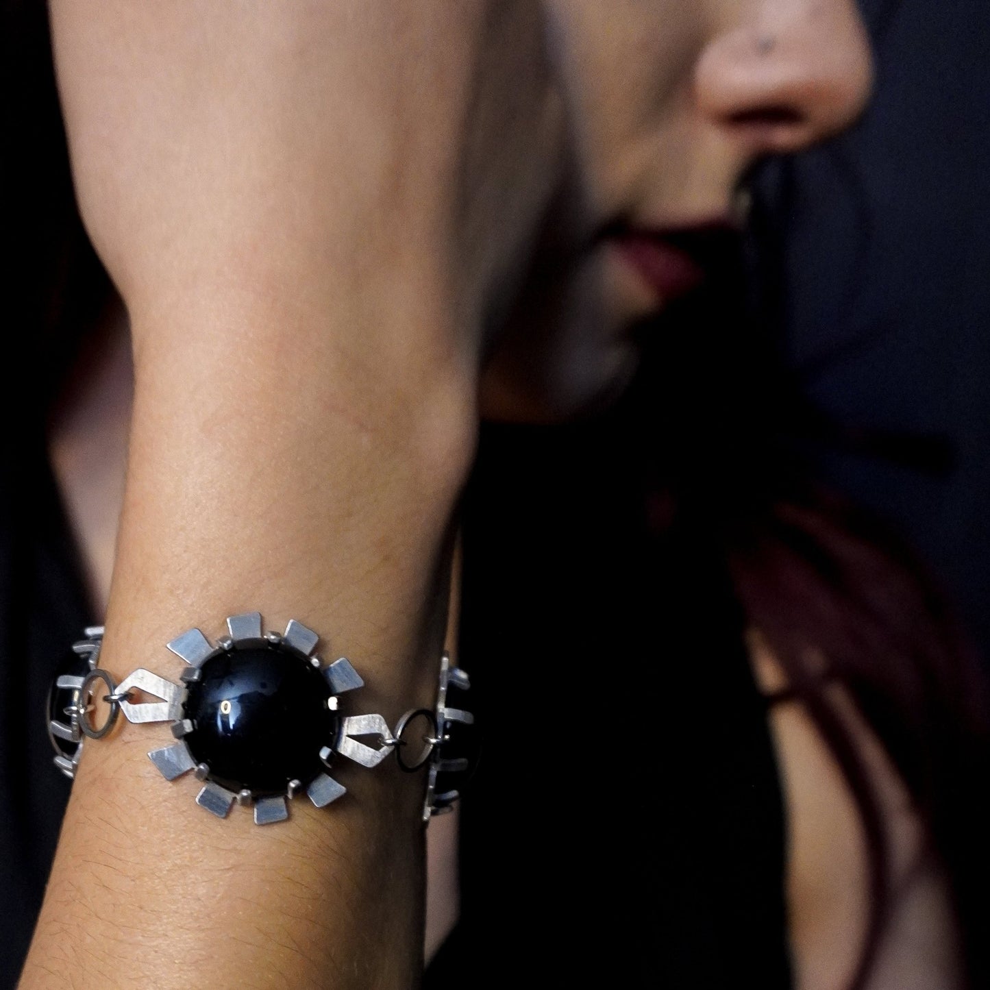 DARKSTAR MACHINATIONS - ELIZABETH Bracelet / Aluminum / Labradorite - bracelet