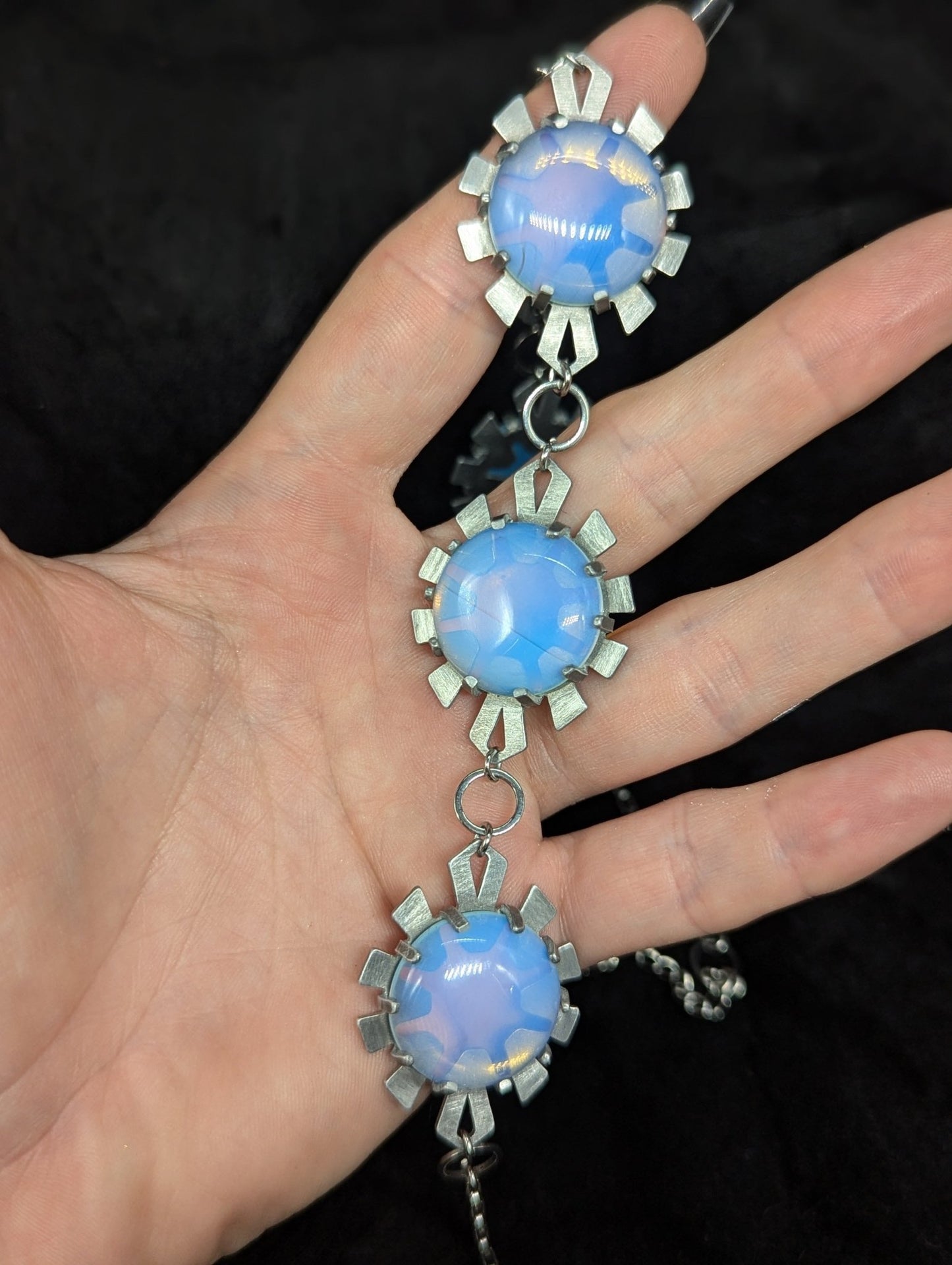 DARKSTAR MACHINATIONS - ELIZABETH Choker / Opalite /Aluminum - necklace