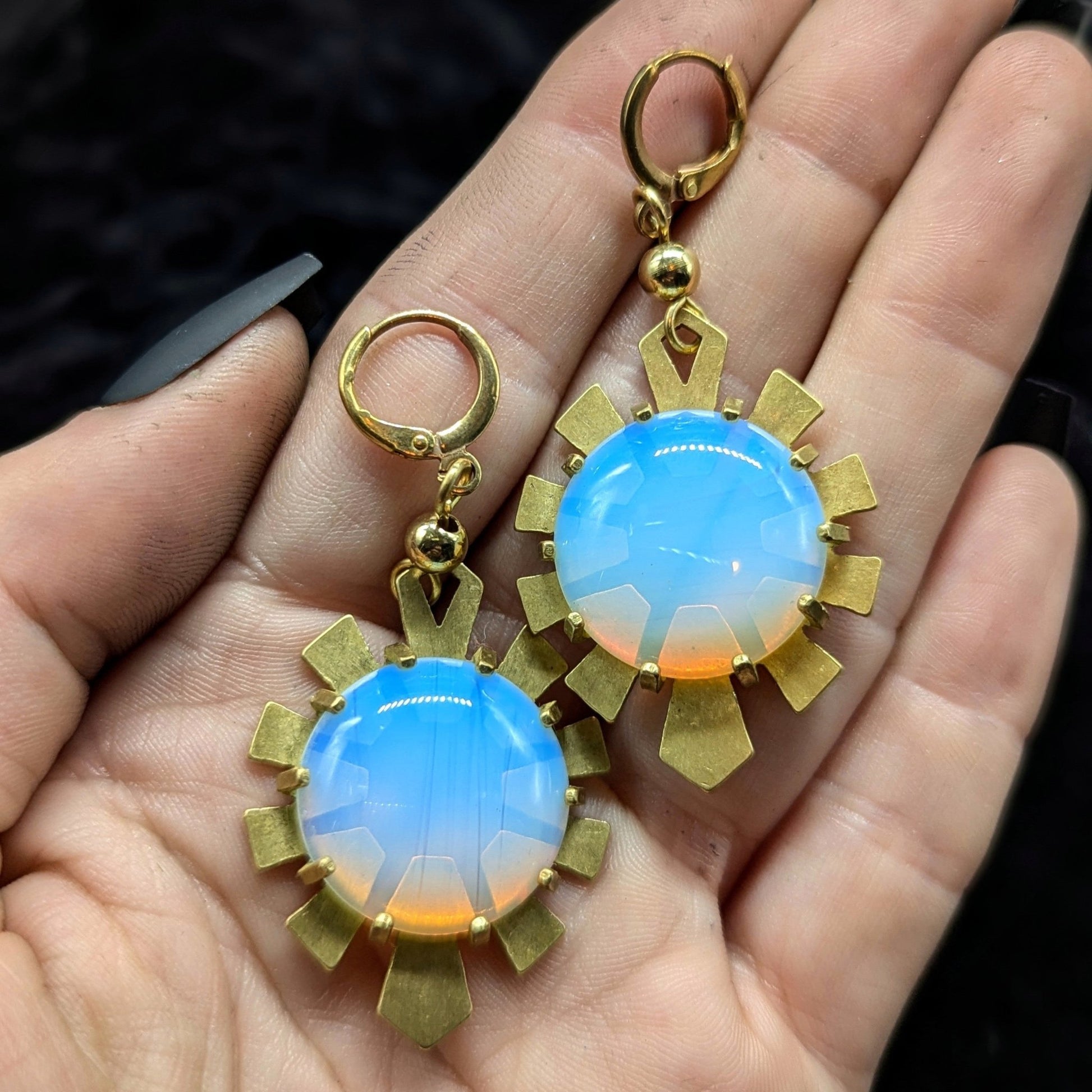 DARKSTAR MACHINATIONS - HYPERDRIVE Earrings and Pendant Set / Brass / Opalite - Bundle