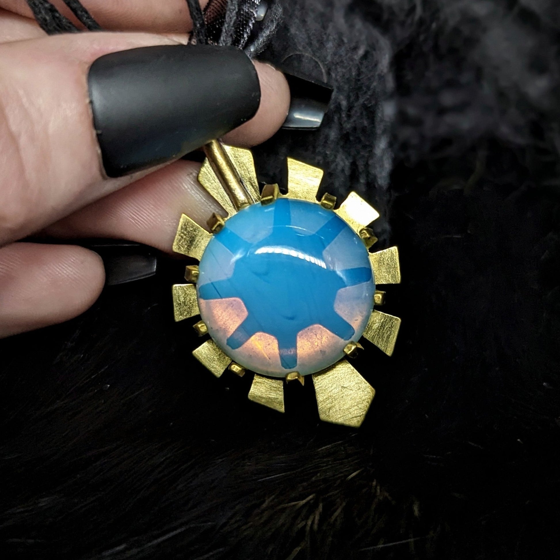 DARKSTAR MACHINATIONS - HYPERDRIVE Opalite Pendant / Brass - pendant