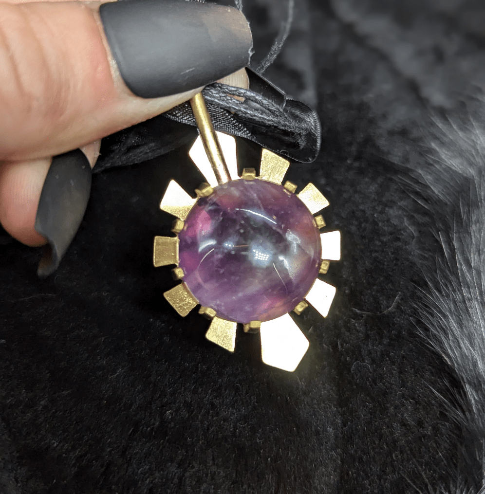 DARKSTAR MACHINATIONS - HYPERDRIVE Pendant / Amethyst / Brass - pendant