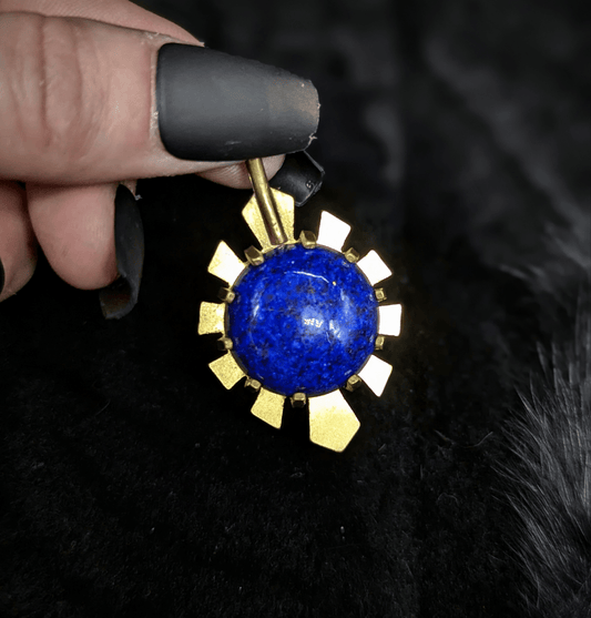 DARKSTAR MACHINATIONS - HYPERDRIVE Pendant / Lapis Lazuli / Brass - pendant