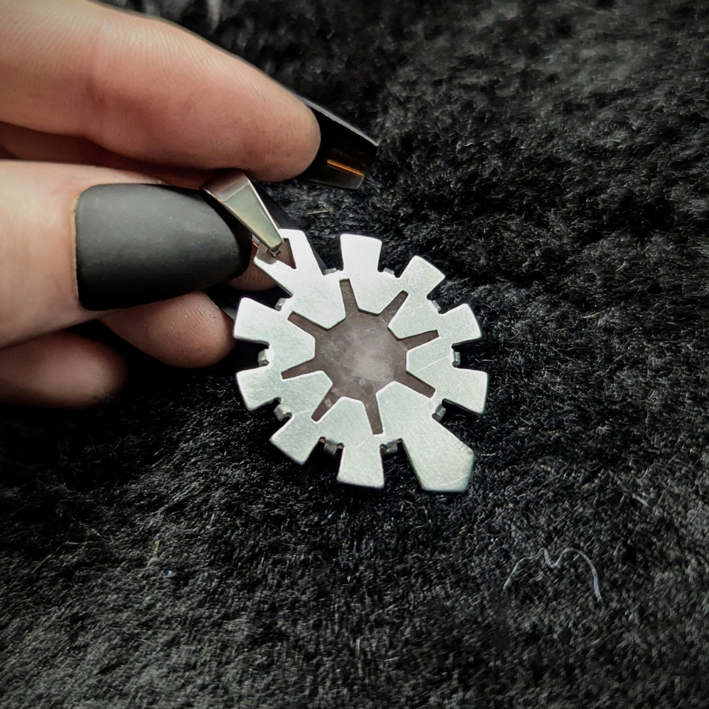 DARKSTAR MACHINATIONS - HYPERDRIVE Pendant / Rose Quartz / Aluminum - pendant