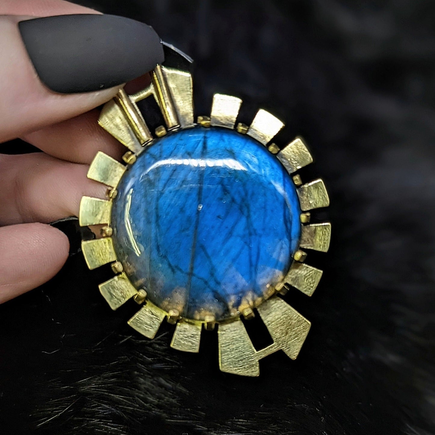 HYPERDRIVE Labradorite Pendant / Brass