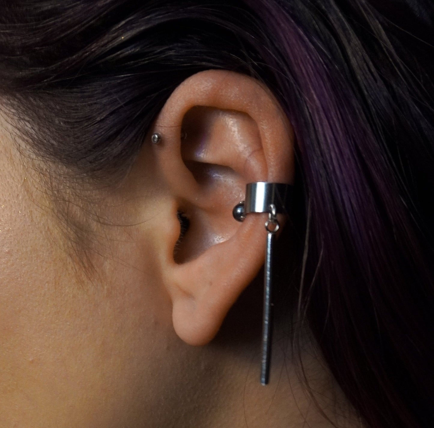 DARKSTAR MACHINATIONS - Long Bar Earcuff / Silver - earcuff