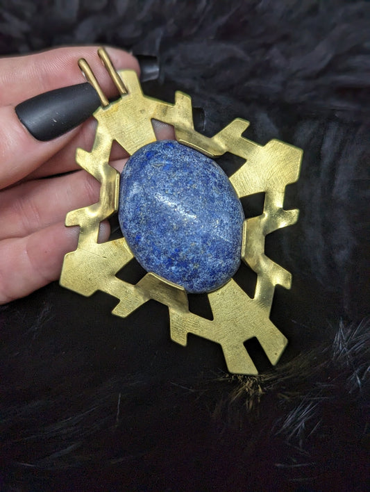 DARKSTAR MACHINATIONS - REGENCY Pendant / Lapis Lazuli / Brass - pendant