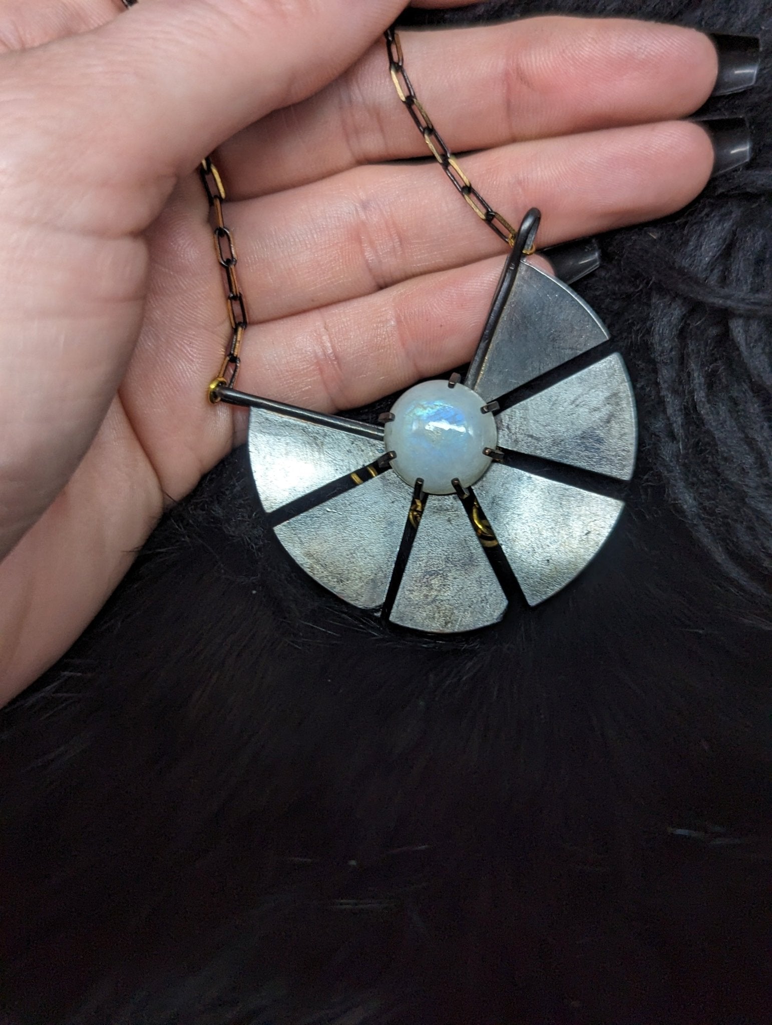 DARKSTAR MACHINATIONS - REY Labradorite Necklace / Black - necklace