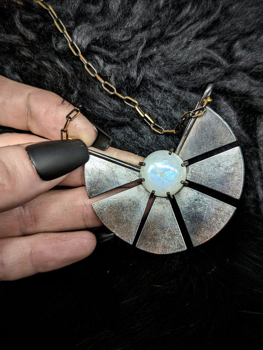 DARKSTAR MACHINATIONS - REY Labradorite Necklace / Black - necklace