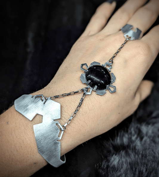 DARKSTAR MACHINATIONS - Single GEM Hand Piece / Aluminum / Black Agate - Hand Pieces