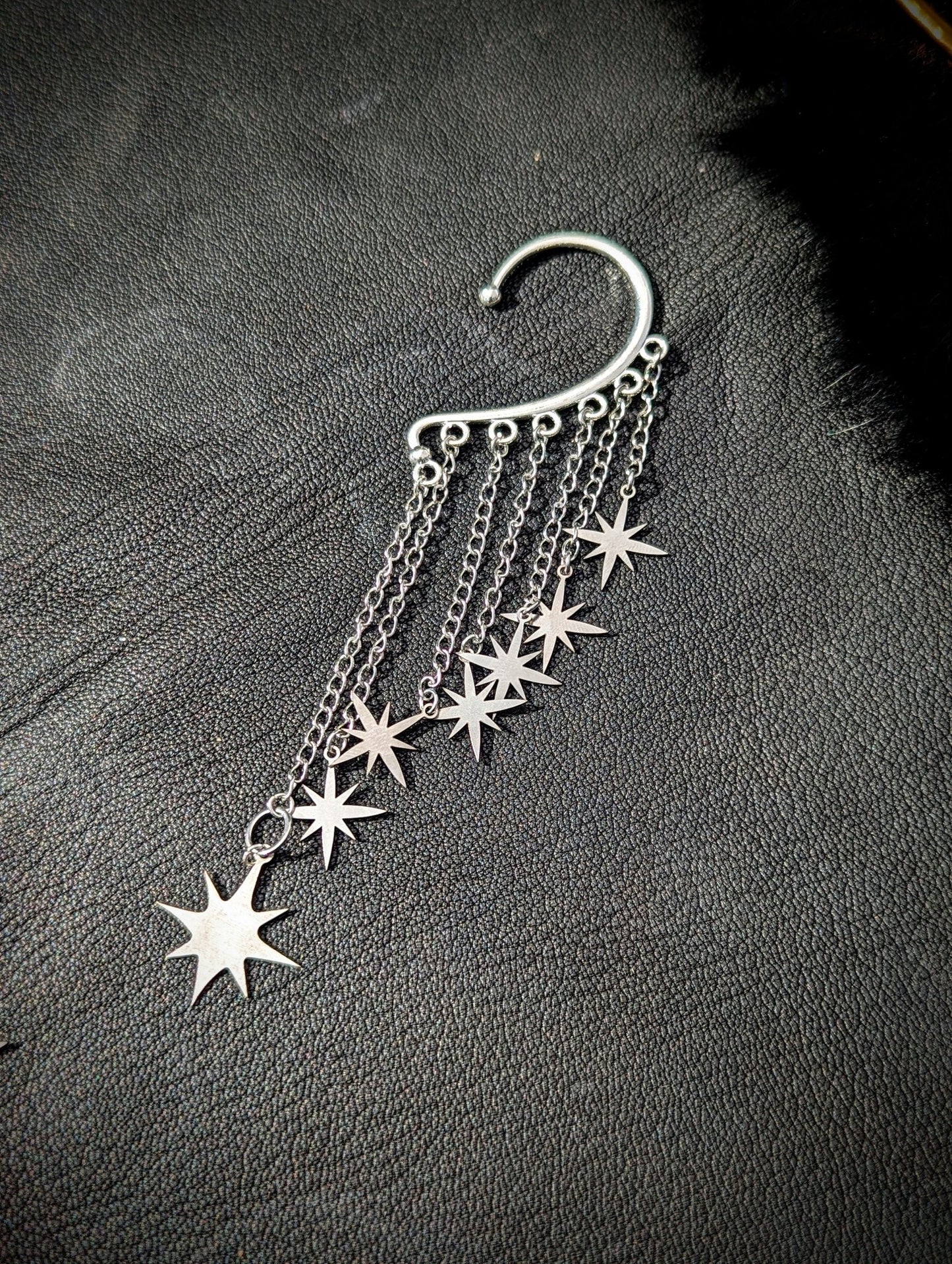 DARKSTAR MACHINATIONS - TWILIGHT Dangle Earcuff / Silver - earcuff