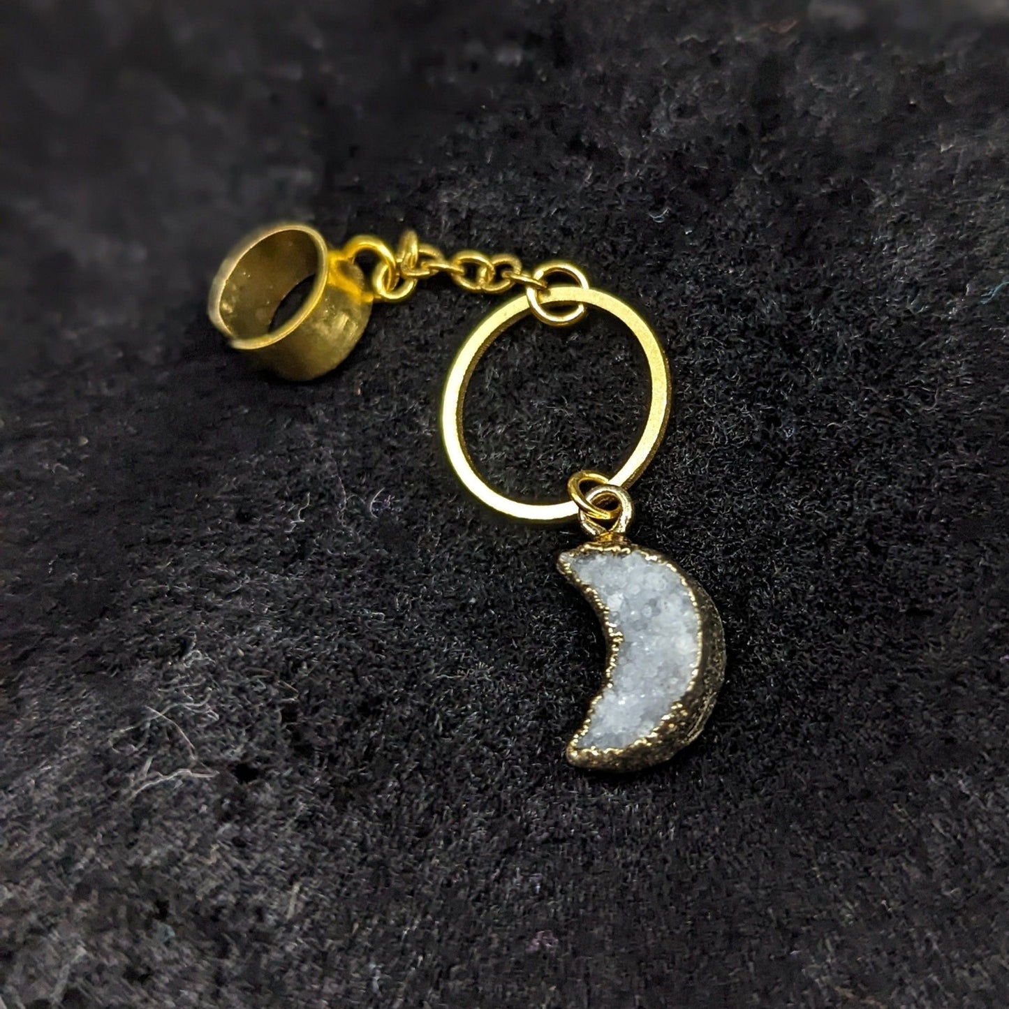 DARKSTAR MACHINATIONS - Druzy Moon Earcuff - earcuff